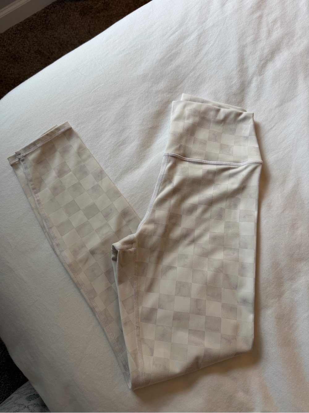 Z Supply Cream Checkered leggings
